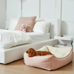 Scoop Bed in Blush & Ivory Sheepskin (Direct-Ship)