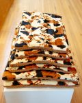 Tan Cow Print Velboa Fur Fleece Pet Napping Mat (Made in the USA)