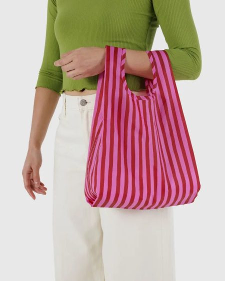 Pink & Red Painted Stripe Baby Baggu Reusable Bag