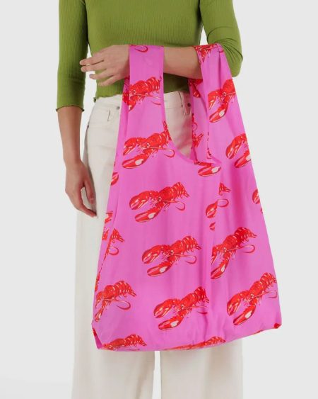 Pink Lobster Big Baggu Reusable Bag