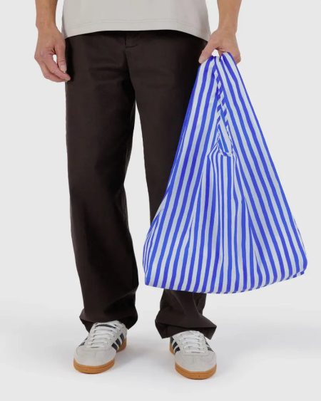 Blue Painted Stripe Standard Baggu